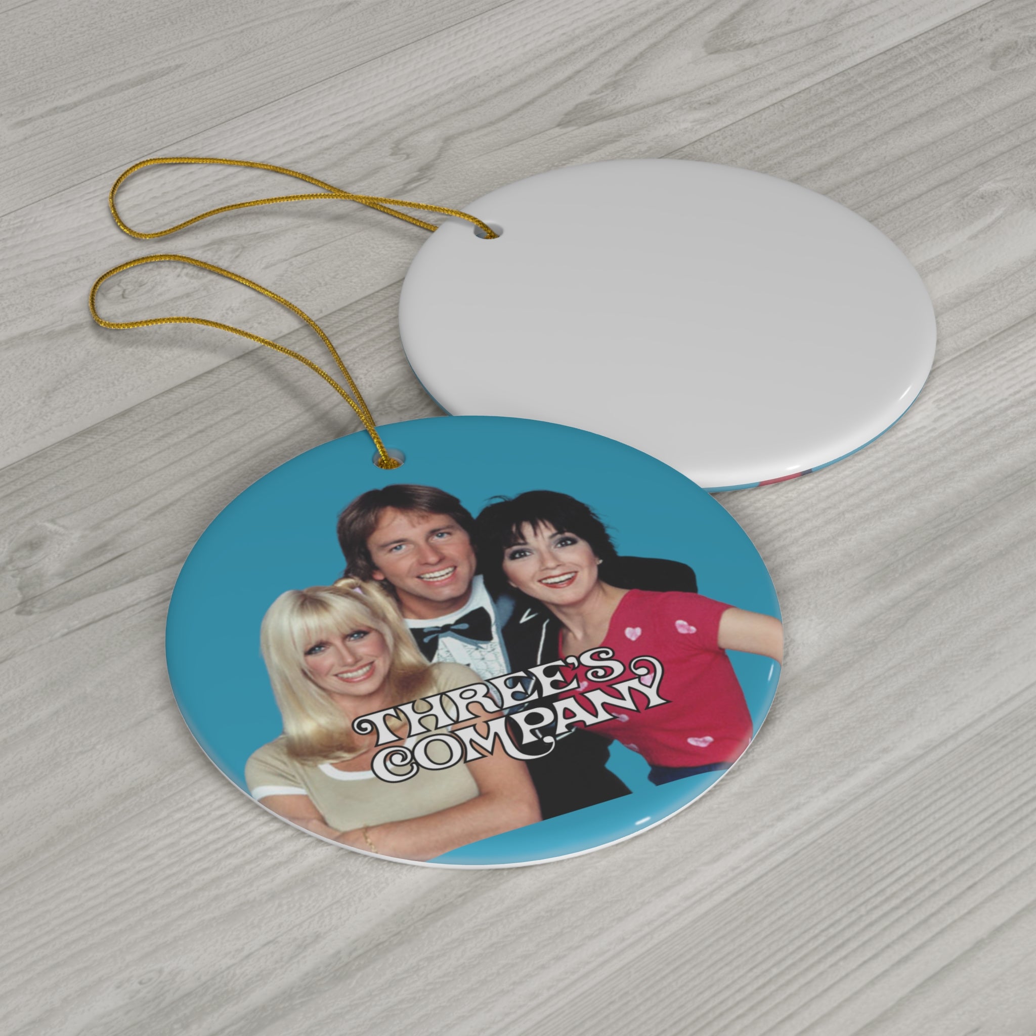 Three's Company 70's TV Show- Ceramic Ornament, 4 Shapes - Creations by Chris and Carlos